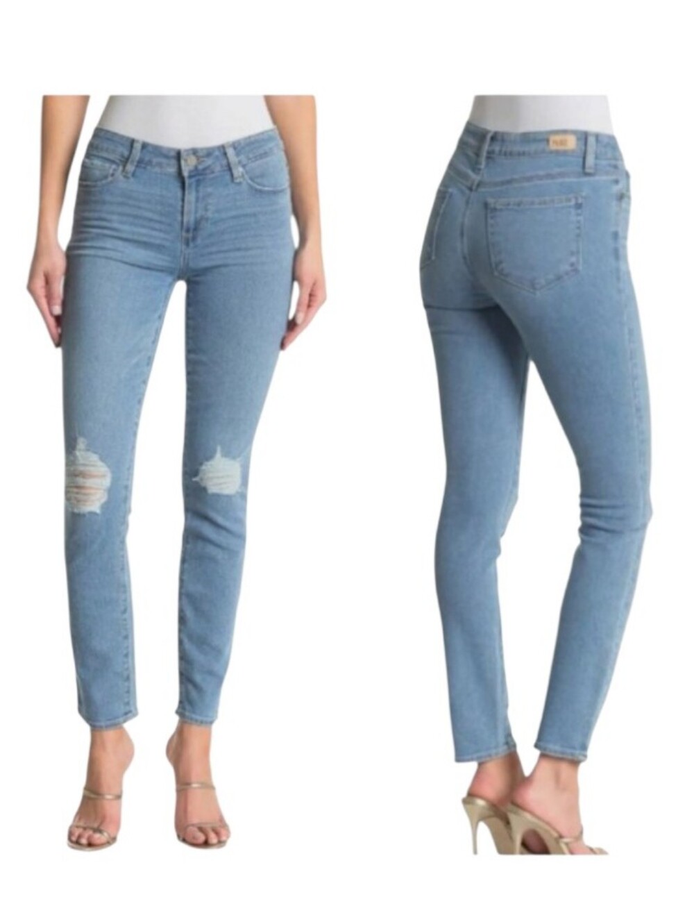 PAIGE Skyline Ankle Peg Jean Destructed
